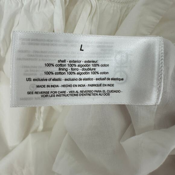 CIRCUS NY Elyse Cotton Halter Romper White Ruffle Pockets New Womens Large - Picture 9 of 9